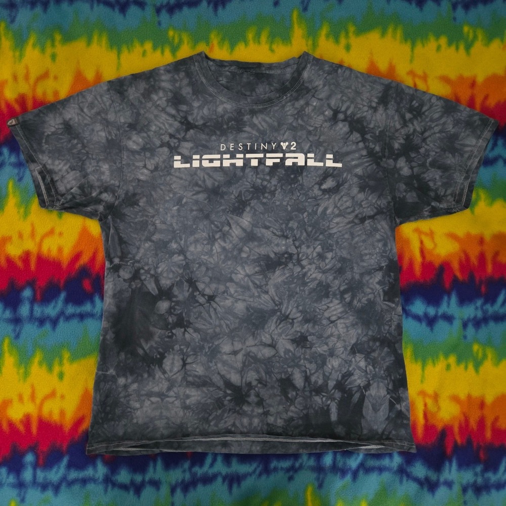 Bungie Destiny 2 Lightfall Tie Dye Graphic T-Shirt Grey Mens Medium